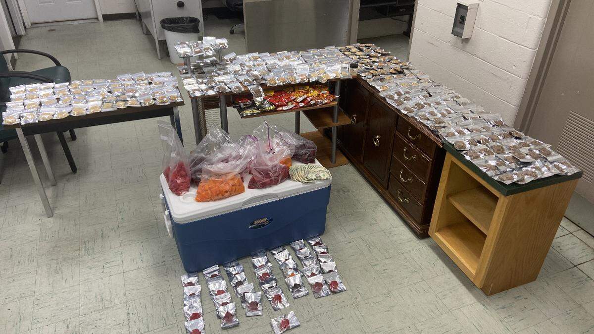 A photo shows the amount of edibles and marijuana captured from a drug bust in Edmonson County during last weekend’s Redneck Rave.