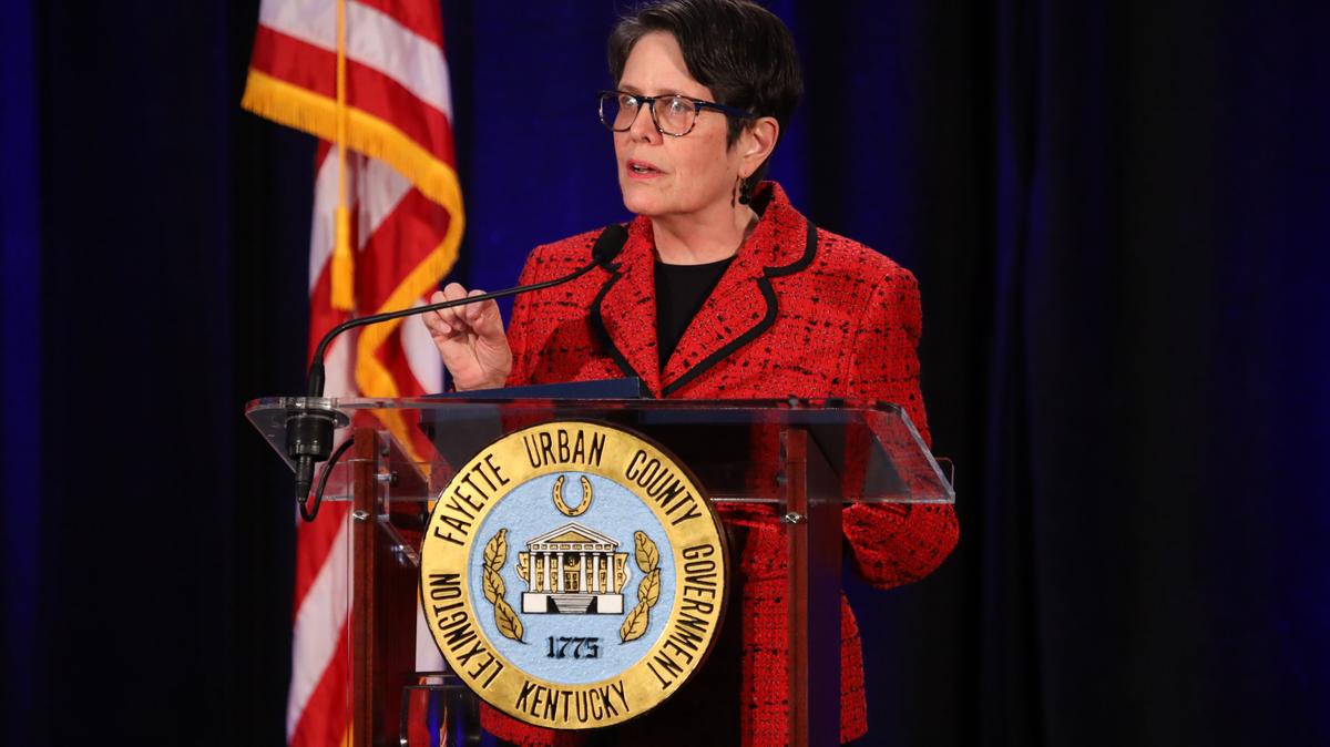 Mayor Linda Gorton gives her first State of the City address at the Hyatt Regency Downtown, January 22, 2019.