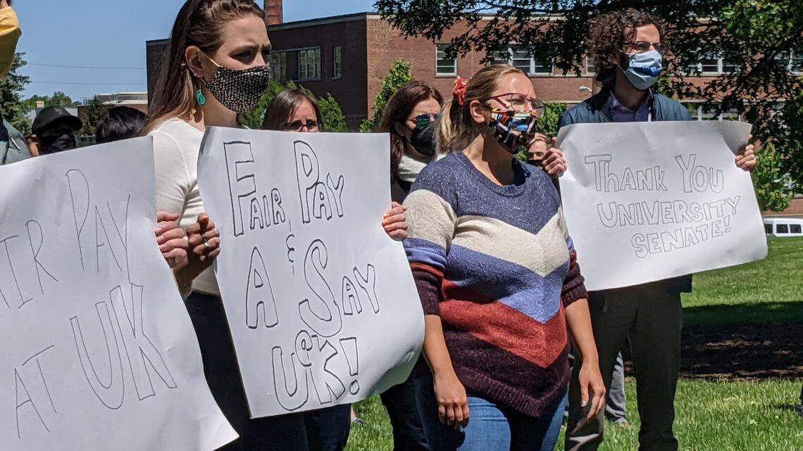 The United Campus Workers of Kentucky demonstrated last year at the University of Kentucky.