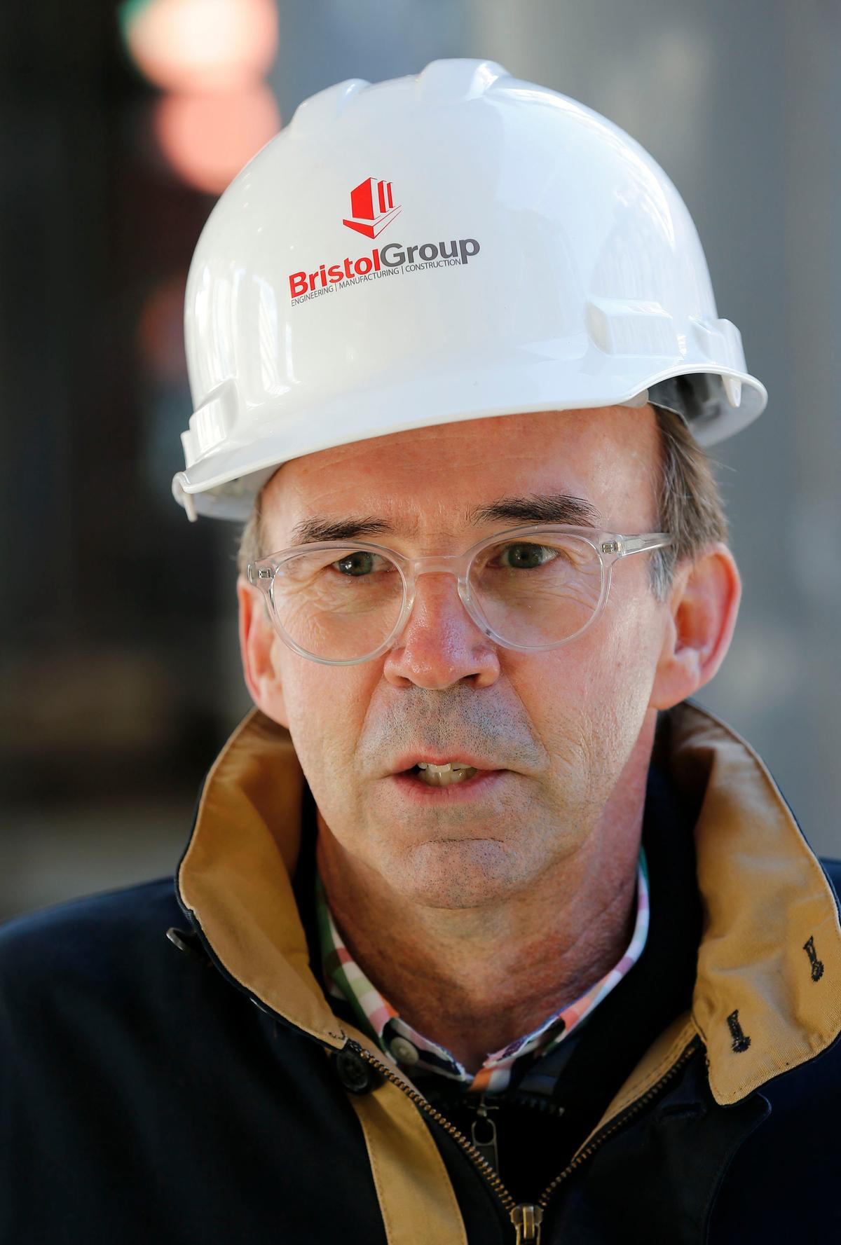 Todd Ball, president of the Bristol Group, talked Thursday morning about the  two Marriott hotel properties under construction at the City Center development. The Bristol Group is utilizing several new construction techniques in the construction of these buildings.