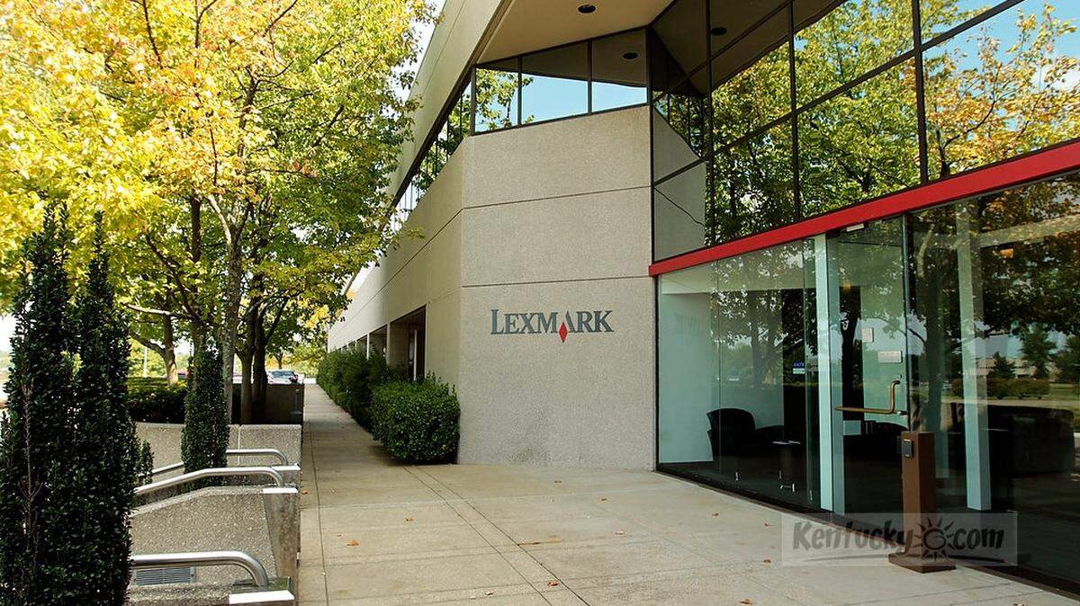 Exterior of main entrance to Lexmark in Lexington, Ky., on Aug. 28, 2012. Lexmark laid off 1700 workers world-wide, 550 in Lexington Tuesday, ending it's line of inkjet printers.