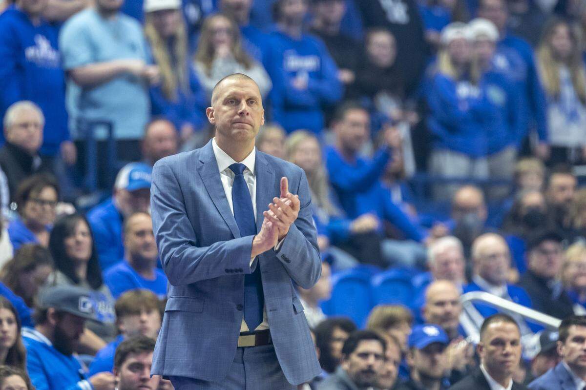 Kentucky head coach Mark Pope watches his team play against Lipscomb on Tuesday night at Rupp Arena.