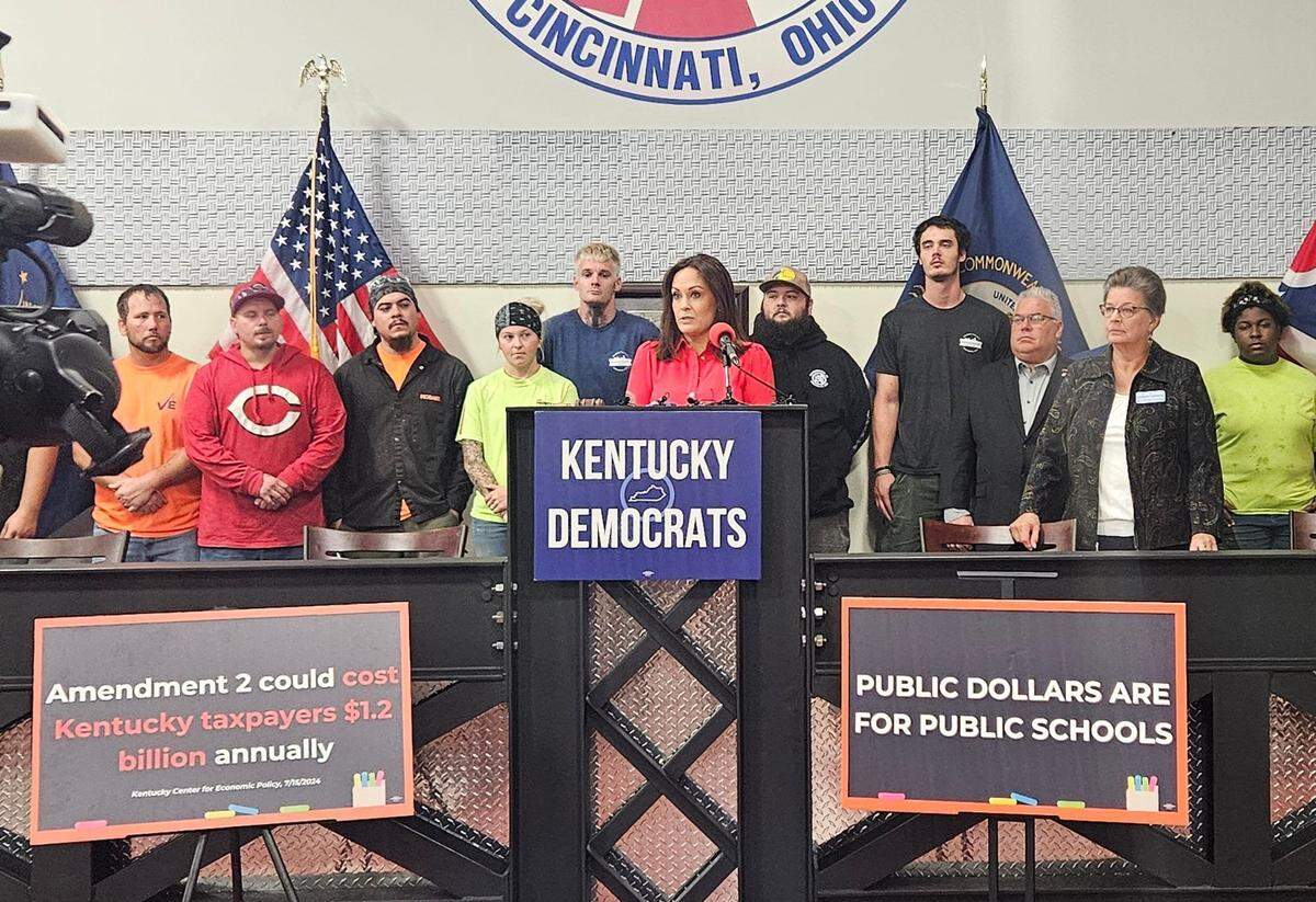 Democrat Lt. Gov. Jacqueline Coleman spoke against Amendment 2 in Hebron this fall.