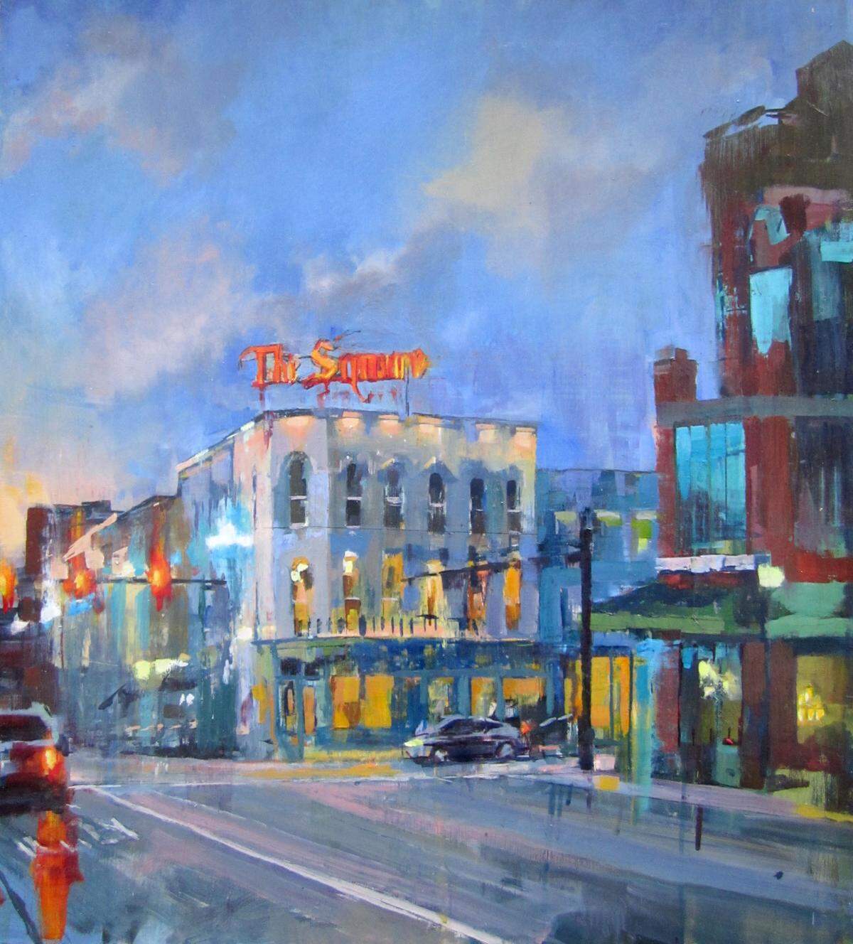 Mark Ratzlaff frequently can be found downtown turning Lexington’s landscape into paintings.