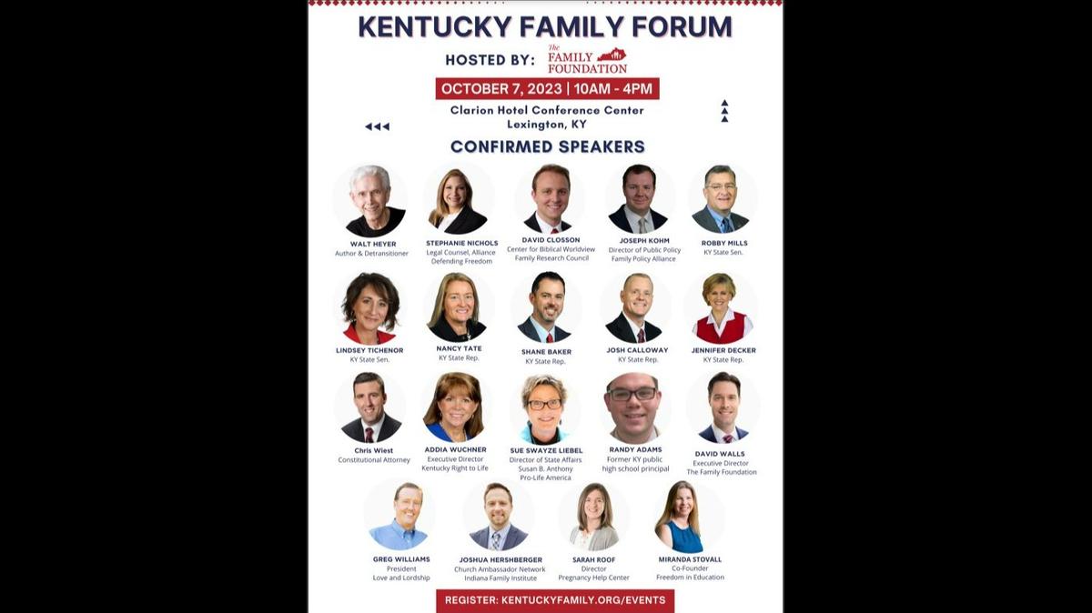 The Kentucky Family Foundations slate of speakers at its first-ever policy event on Saturday, October 7 in Lexington.