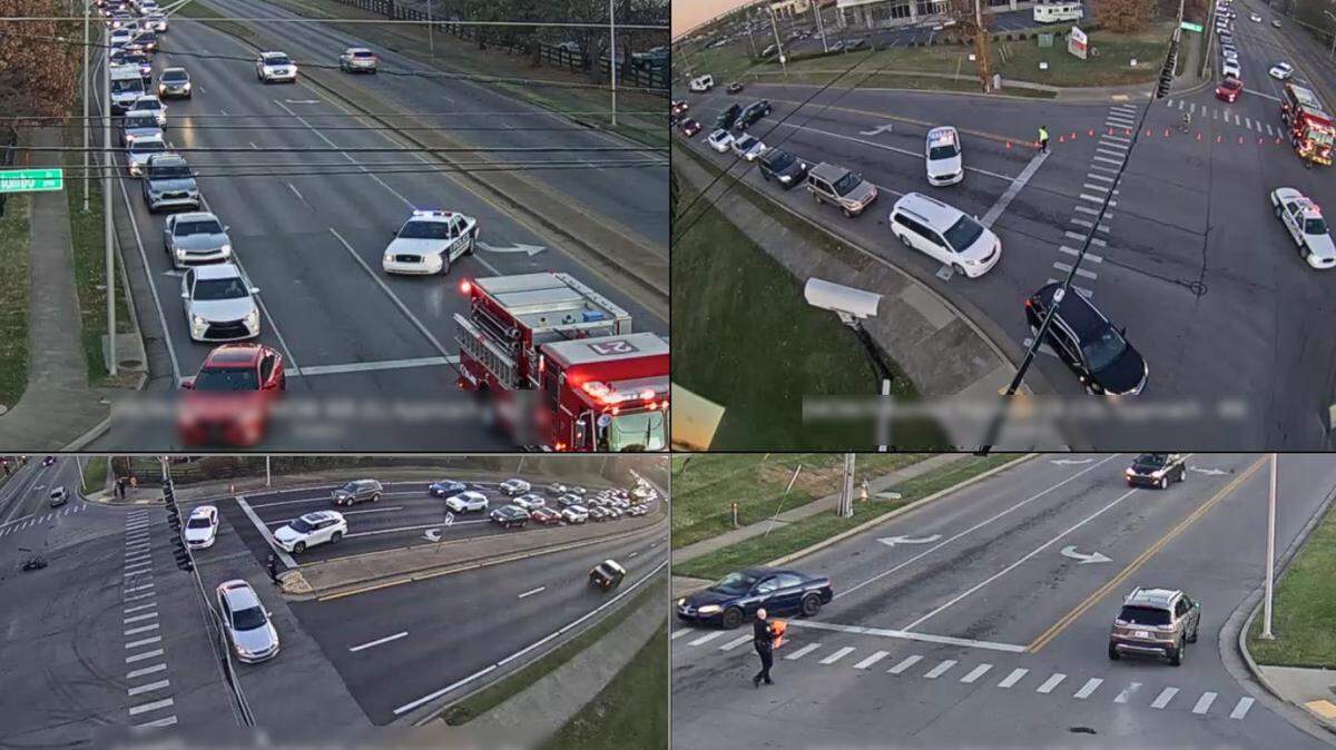 Man o’ War Boulevard and Palumbo Drive in Lexington were shut down because of a crash late Tuesday afternoon.