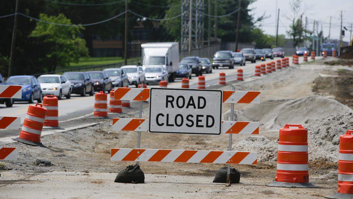 Traffic lined the remaining open lanes of Leestown Road near Greendale Road as crews worked on the $4.8 million project that will widen the road from near its interchange with New Circle Road to just west of Masterson Station Park. Construction is to be completed by December 2015.