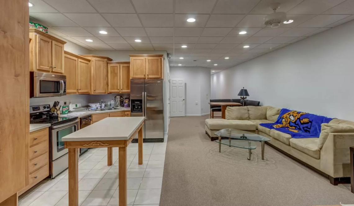 Part of the living quarters in the underground bunker at C. Wesley Morgan’s home near Richmond.