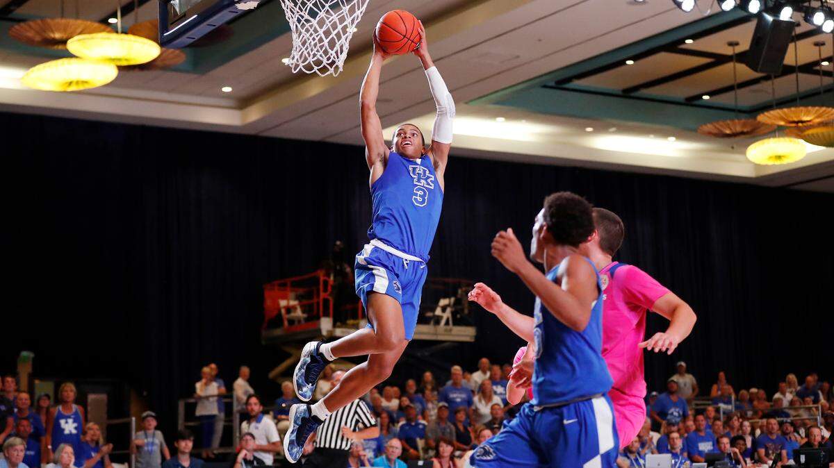 Kentucky freshman Keldon Johnson soared against Mega Bemax of Serbia on Saturday night as the Wildcats improved to 3-0 during their trip to the Bahamas.