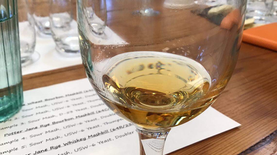 During a tour for a handful of journalists, Potter Jane offered samples of their first bourbons; aged only six months, they were surprisingly flavorful and off to a promising start.