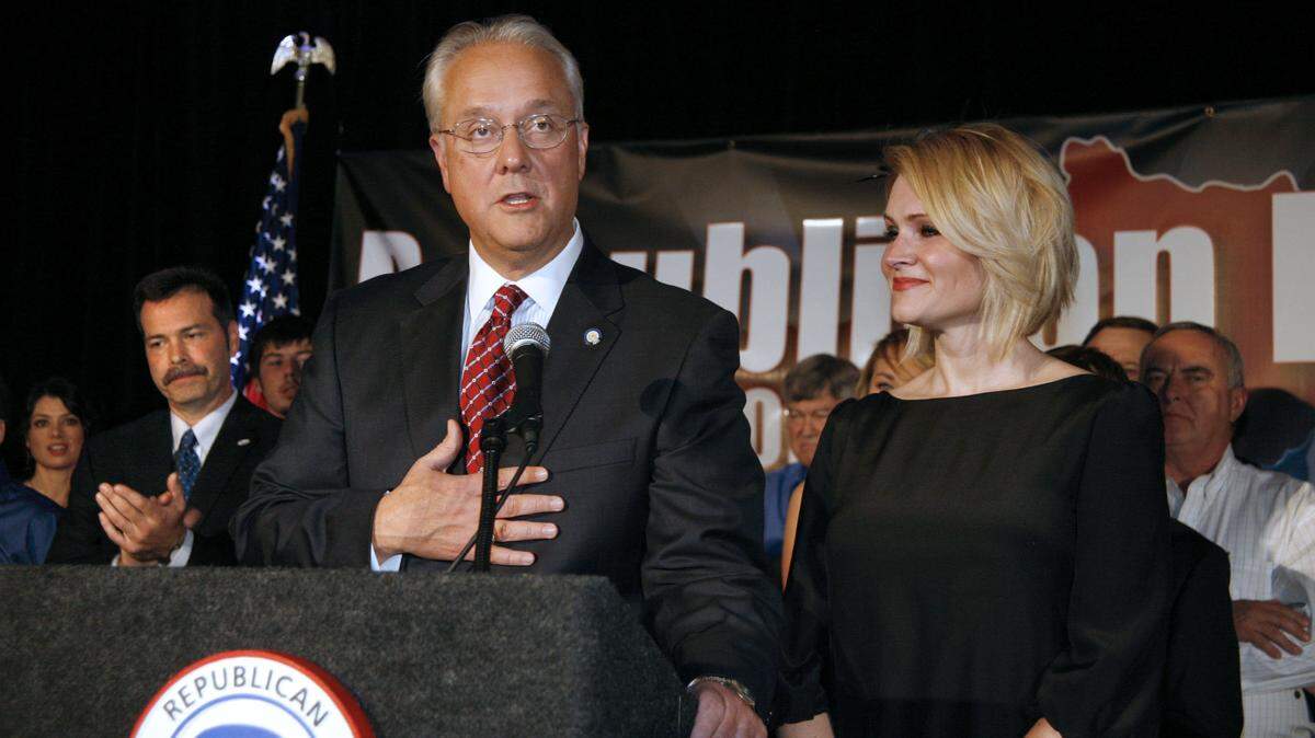 After losing the gubernatorial election last year, Republican David Williams gave his  concession speech with wife Robyn, by his side. Both say their split is amicable. 