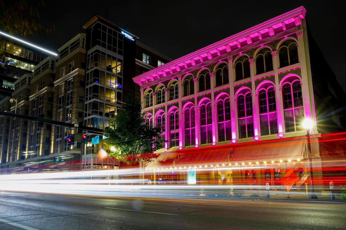 The McAdams and Morford Building along West Main Street was illuminated in Oct. as part of the LexLights! program. The Downtown Lexington Management District and the Downtown Lexington Partnership spearheaded the program. The grant program also helps downtown property owners replace dim or burned out lights.