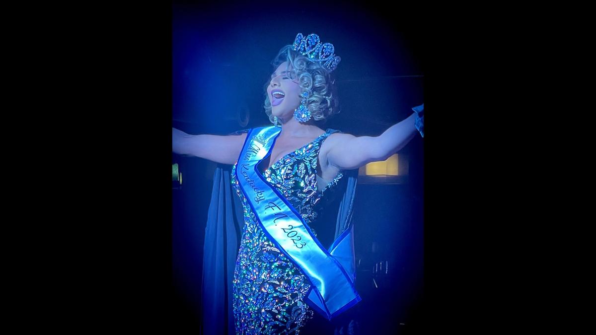 Timothy Gilbert as Venus Knight, who is the reigning Miss Kentucky Female Impersonator, 2023.
