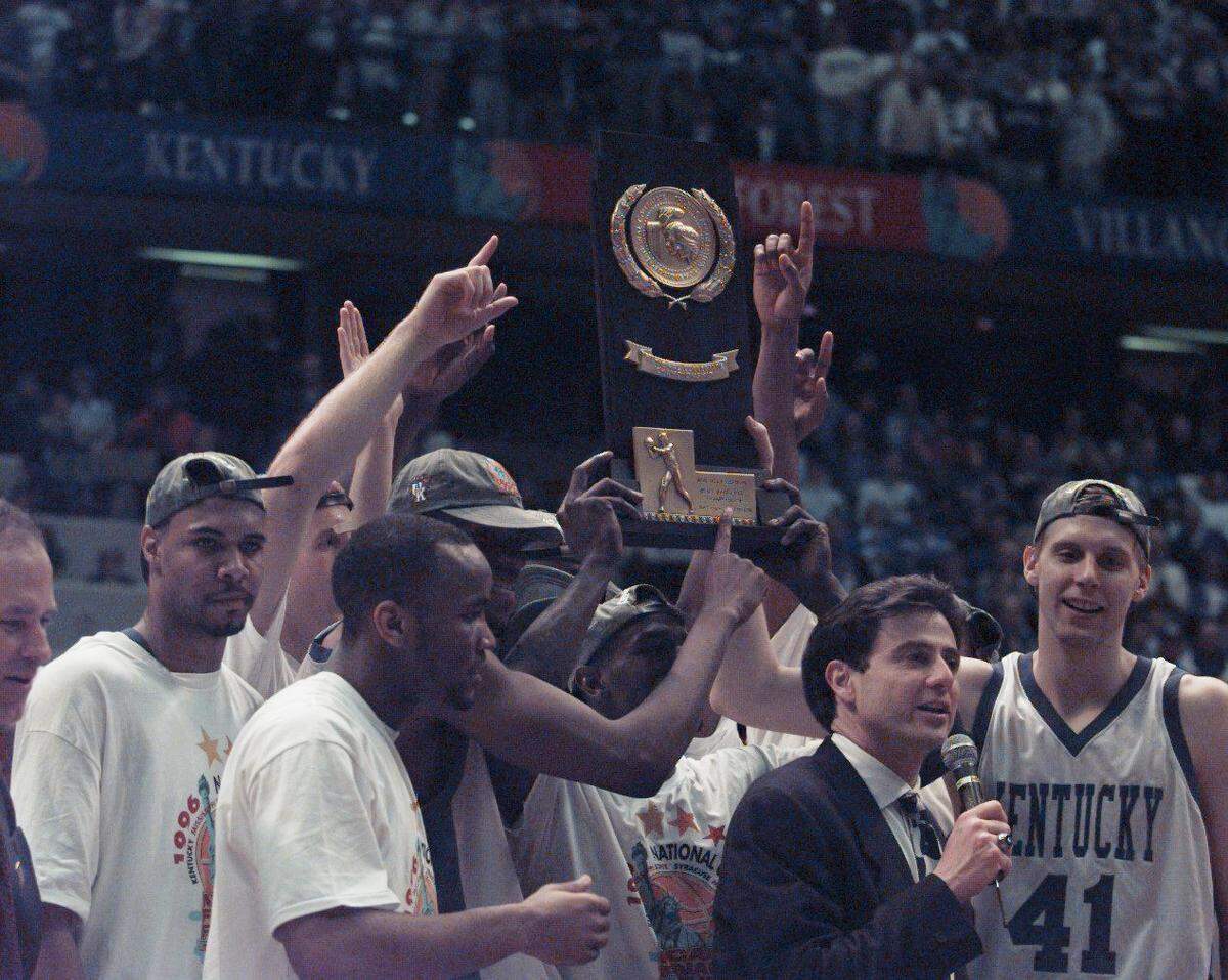 Rick Pitino and Kentucky’s 1996 NCAA title team (34-2) are one of five UK national championship-winning squads that finished with two defeats.