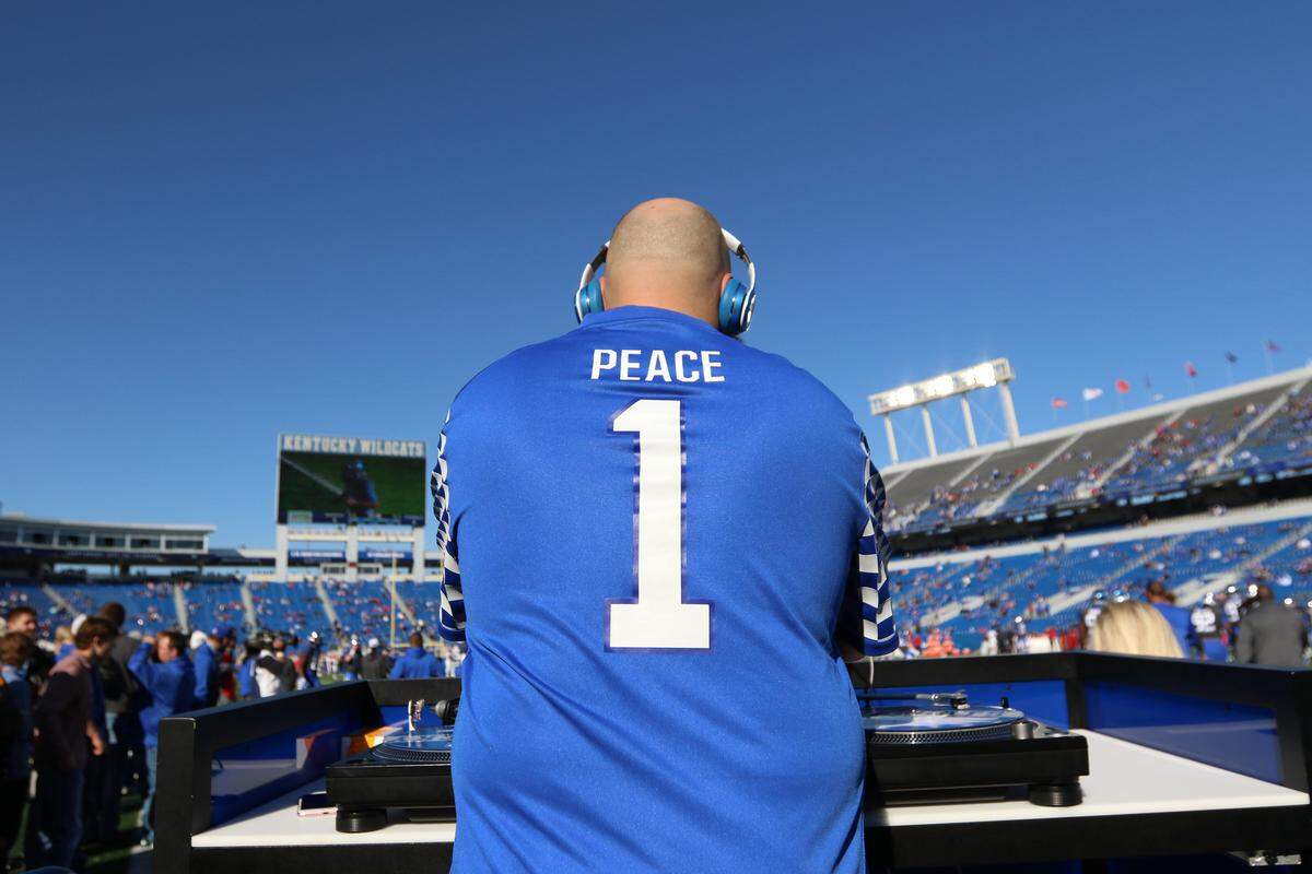 DJ Warren Peace is known for playing music at University of Kentucky football and basketball games.