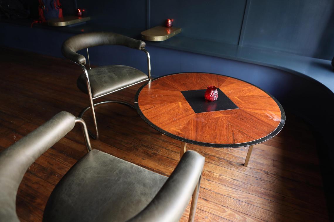 Deco-inspired furnishings Wednesday evening at Bar Ona, located at 108 Church Street in Lexington.
