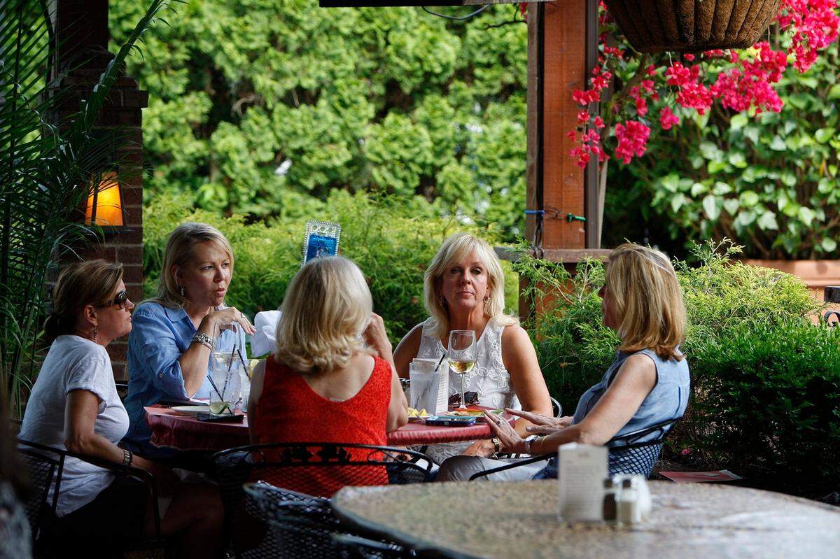 The patio at Merrick Inn is a popular in the Lexington dining scene.