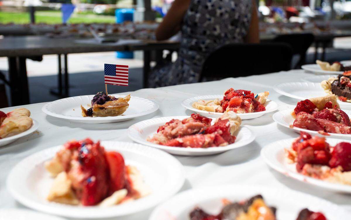Judges for the Great American Pie Contest had to judge from 52 different pie submissions at Cheapside Park on Tuesday.