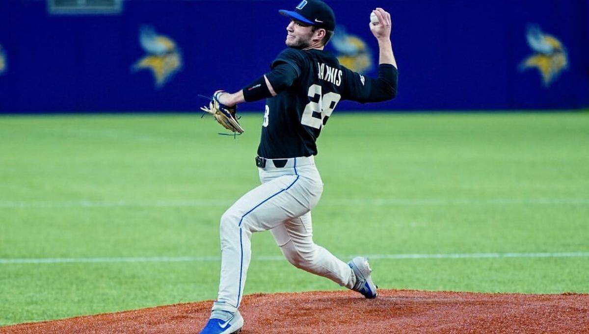 Bryce Jarvis struck out a career-high 15 batters as he pitched a perfect game for Duke University in February.