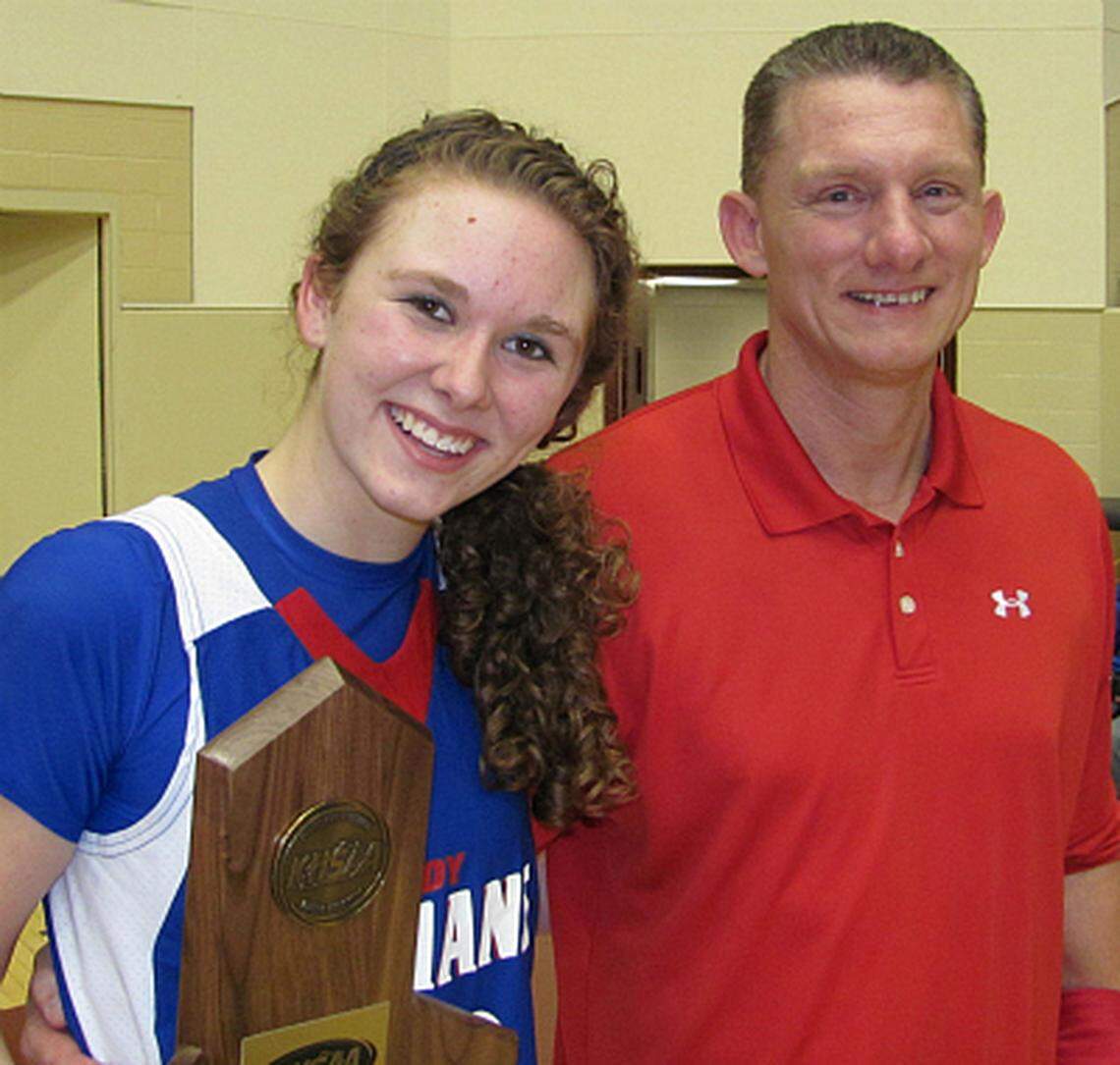 As a high school player, Madison Central boys’ basketball coach Allen Feldhaus Jr., right, helped Mason County to its first Boys’ Sweet Sixteen appearance in 1981. His daughter, Ashton, did the same for Central’s Lady Indians in 2011. Now 30, Ashton Feldhaus is the new head women’s basketball coach at Morehead State.