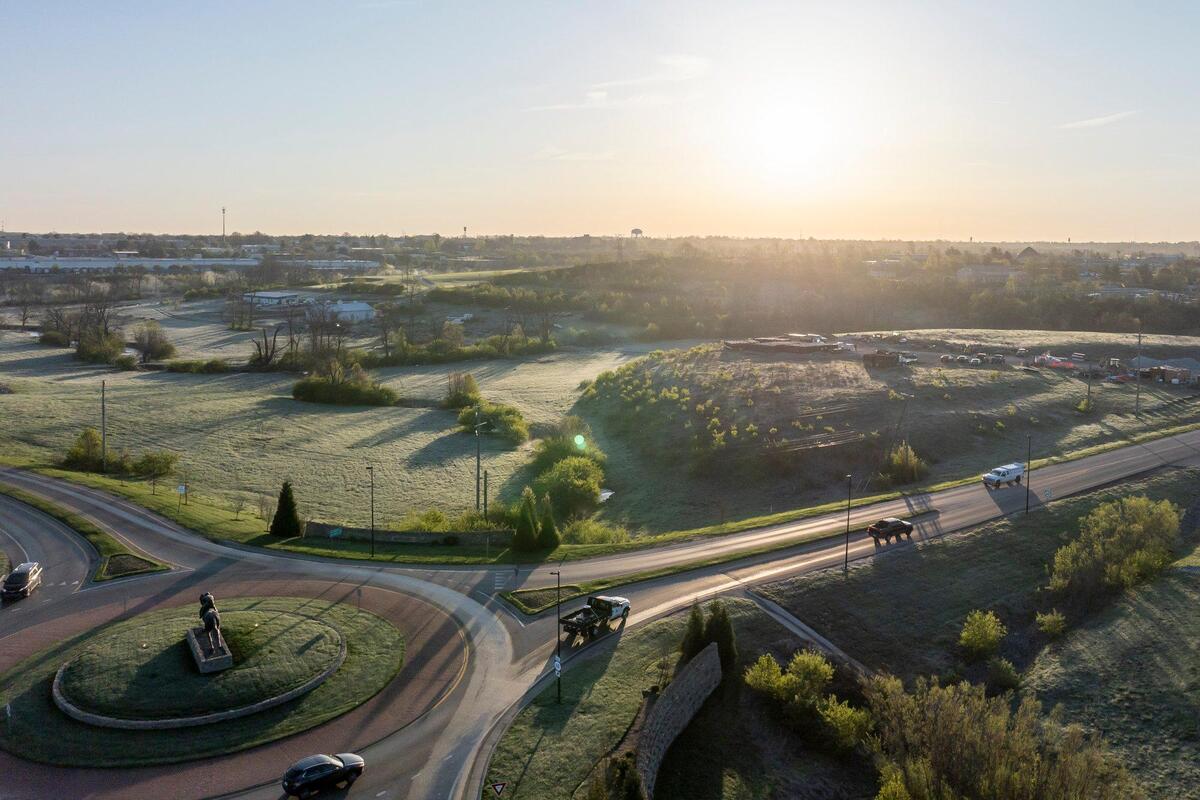 404 Alexandria Drive, on the corner of the Alexandria Drive and Old Frankfort Pike roundabout in Lexington, Ky., is photographed Wednesday, April 9, 2025. Neighbors say the landowner has run afoul of city rules and allowed construction vehicles on the site.