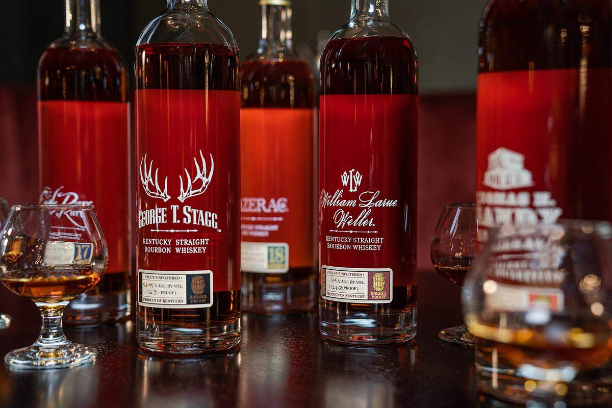 Buffalo Trace is also offering a flight of its Antique Collection, including a 2020 George T. Stagg bottle, in the auction for Western Kentucky tornado relief. The 2021 Antique Collection did not include George T. Stagg so a bottle was used from last year.