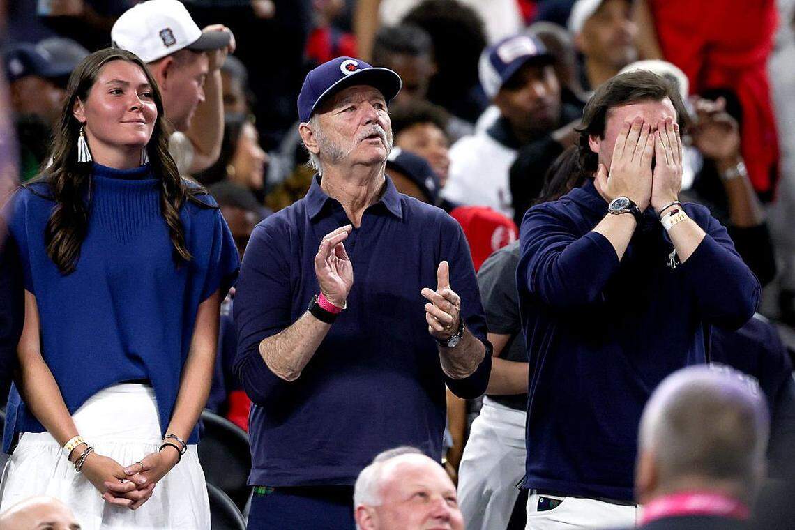 Actor Bill Murray, center, will presumably become a presence at Boston College men’s basketball games now that the Eagles have tabbed his son, former Connecticut assistant Luke Murray, as their new head coach.