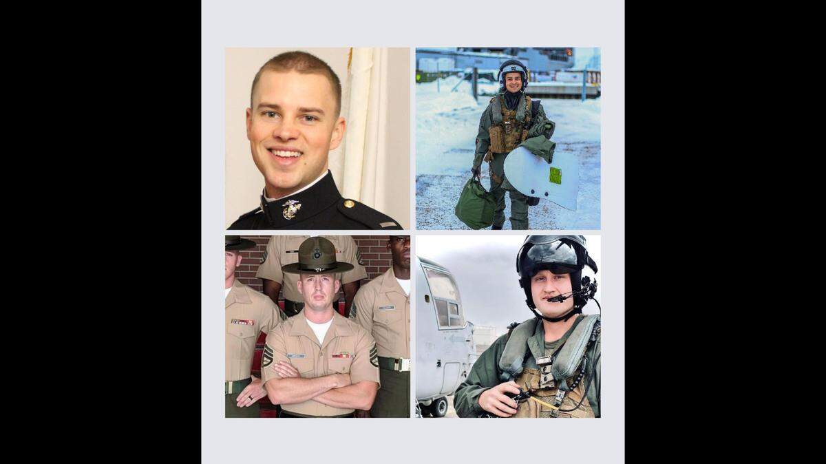Cpl. Jacob Moore (bottom right) of Catlettsburg, Ky., was one of four marines killed during a helicopter training crash in Norway.
