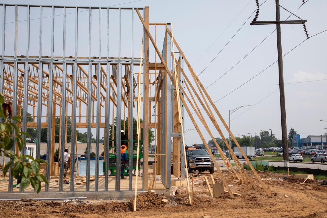 The site of construction for a new Chick-fil-A chain location on New Circle Road near Russell Cave Road in Lexington, Ky., Wednesday, July 21, 2021. The site will have two drive-thru lanes all the way instead of two merging into one.