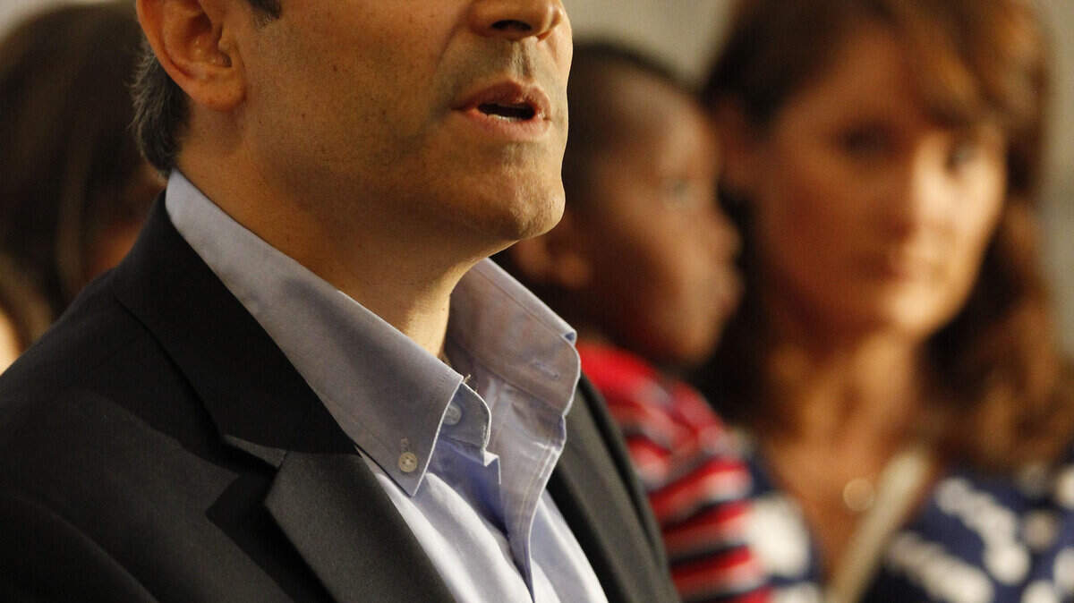 Flanked by his wife and 9 children, Matt Bevin announced he will  run against Mitch McConnell for U.S.Senate on Wednesday July 23,  2013 in Frankfort, Ky. Photos by Mark Cornelison oe Staff