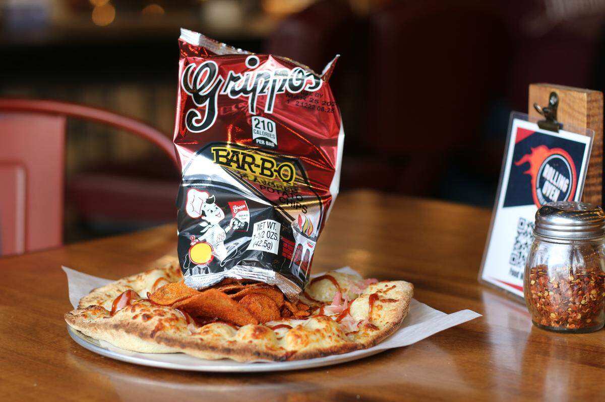 Rolling Oven will offer four $10 options for Lexington Pizza Week including the Grippos Pizza, featuring Grippos, pickled onions, BBQ sauce, and more Grippos.