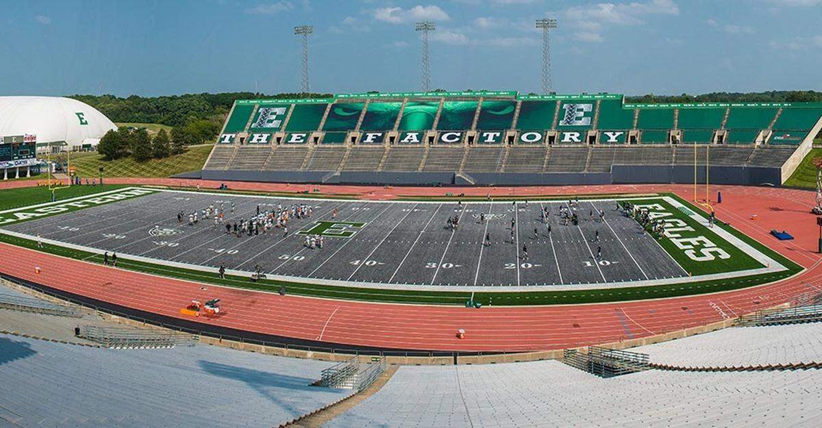 Rynearson Stadium, also known as The Factory, is home to Eastern Michigan University football.
