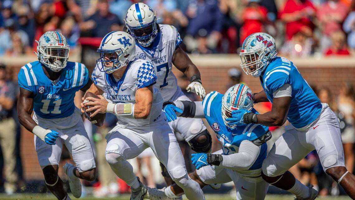 ‘I wouldn’t trade him for anybody’: Mark Stoops supports Will Levis after Ole Miss fumbles