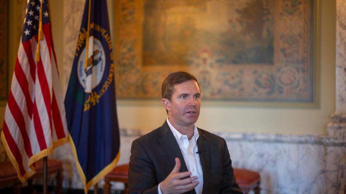 Kentucky Gov. Andy Beshear is photographed at the state Capitol on Tuesday, Dec. 19, 2023.