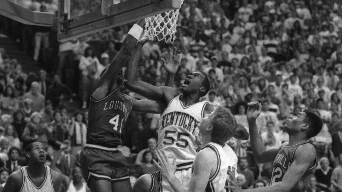 In 1987, UK's Cedric Jenkins tipped in a shot at the buzzer to beat Louisville in Rupp Arena. A young Cameron Mills was there.  