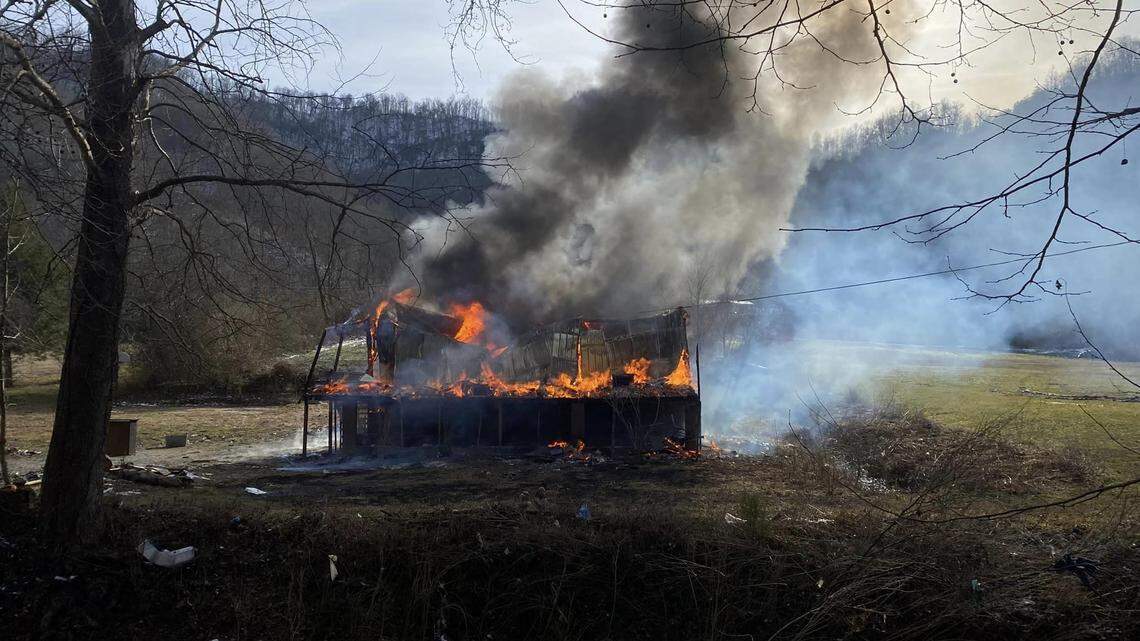 Regina Quillen’s house near the community of Colson in Letcher County burned on Sunday.