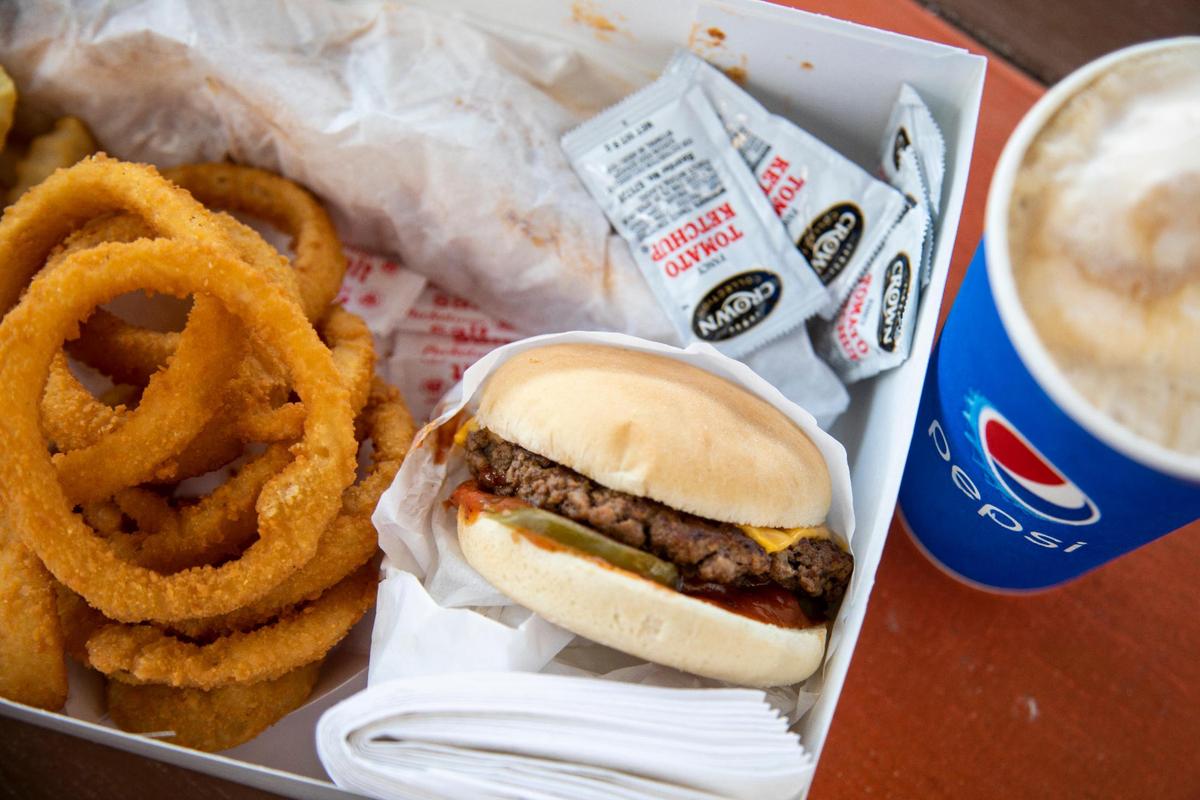 The Dixie burgers, onion rings and a root beer float from Crabtree Restaurant Inc., better known as the Root Beer Stand, in Corbin. The Dixie Burger comes with the restaurant’s special Dixie sauce made in-house.