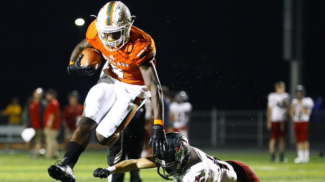 Frederick Douglass senior Damarco Fishback, left, was named a finalist for the inaugural Kentucky Football Coaches Association Mr. Football Award on Saturday, Dec. 1, 2018.