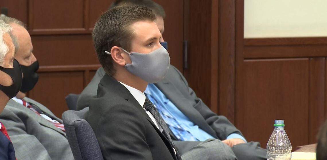 Jacob Heil, 21, sat with attorneys Thursday. Heil was on trial for reckless homicide and DUI after a crash that killed a 4-year-old pedestrian.