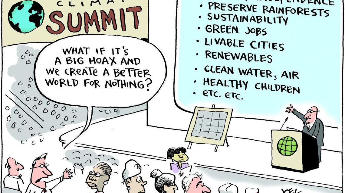 This Joel Pett cartoon for USA Today appeared just before the Copenhagen climate change conference in 2009. 