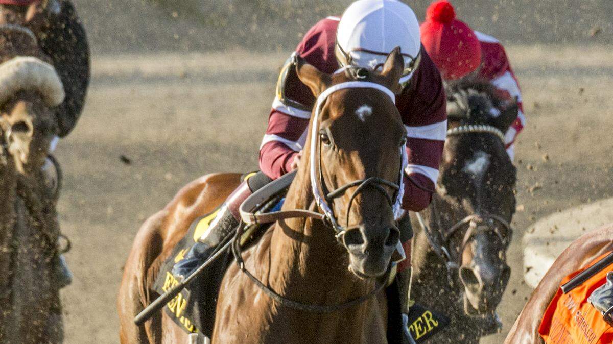 Epicenter turns for home before winning the $1 million Louisiana Derby at Fair Grounds on Saturday.