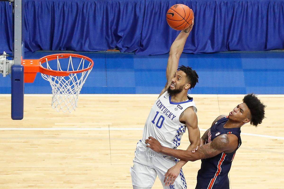 Kentucky guard Davion Mintz (10) has averaged 16.8 points a game over UK’s last five contests.