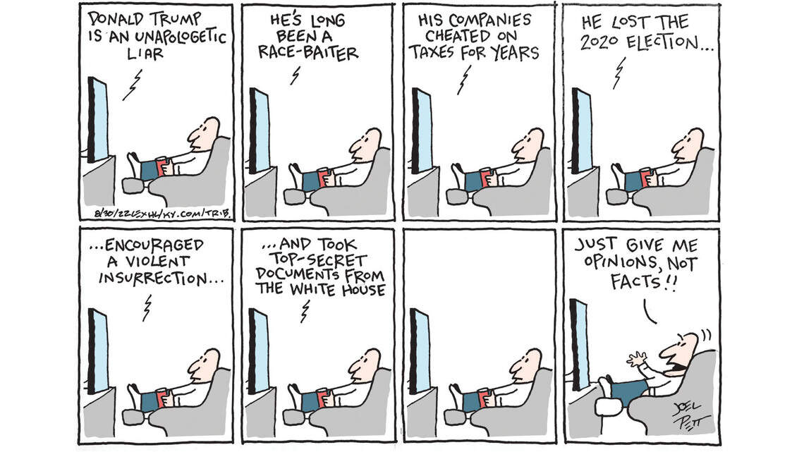 Joel Pett: No alternative to the cold, hard facts.