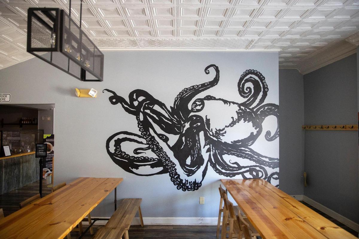 A mural in the dining room at Noodle Nirvana, the first noodle-exclusive restaurant in Berea, which opened in 2016.