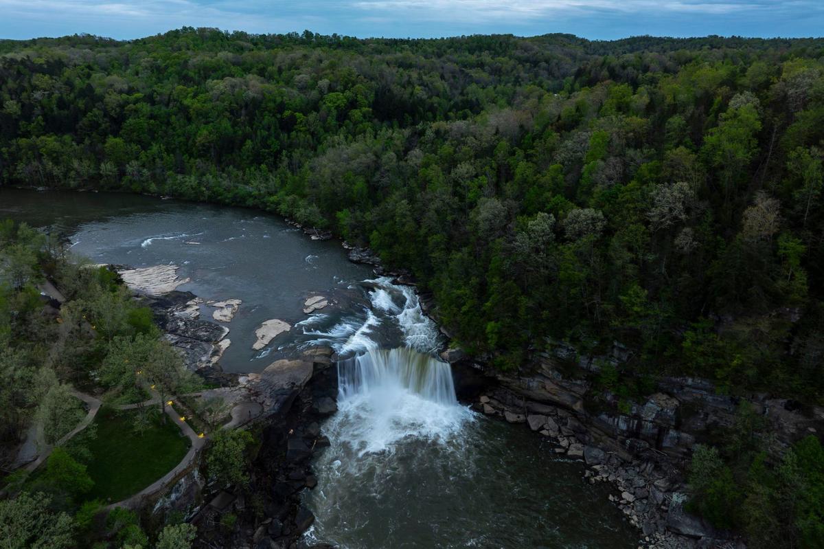 Cumberland Falls is the largest waterfall south of Niagara Falls.