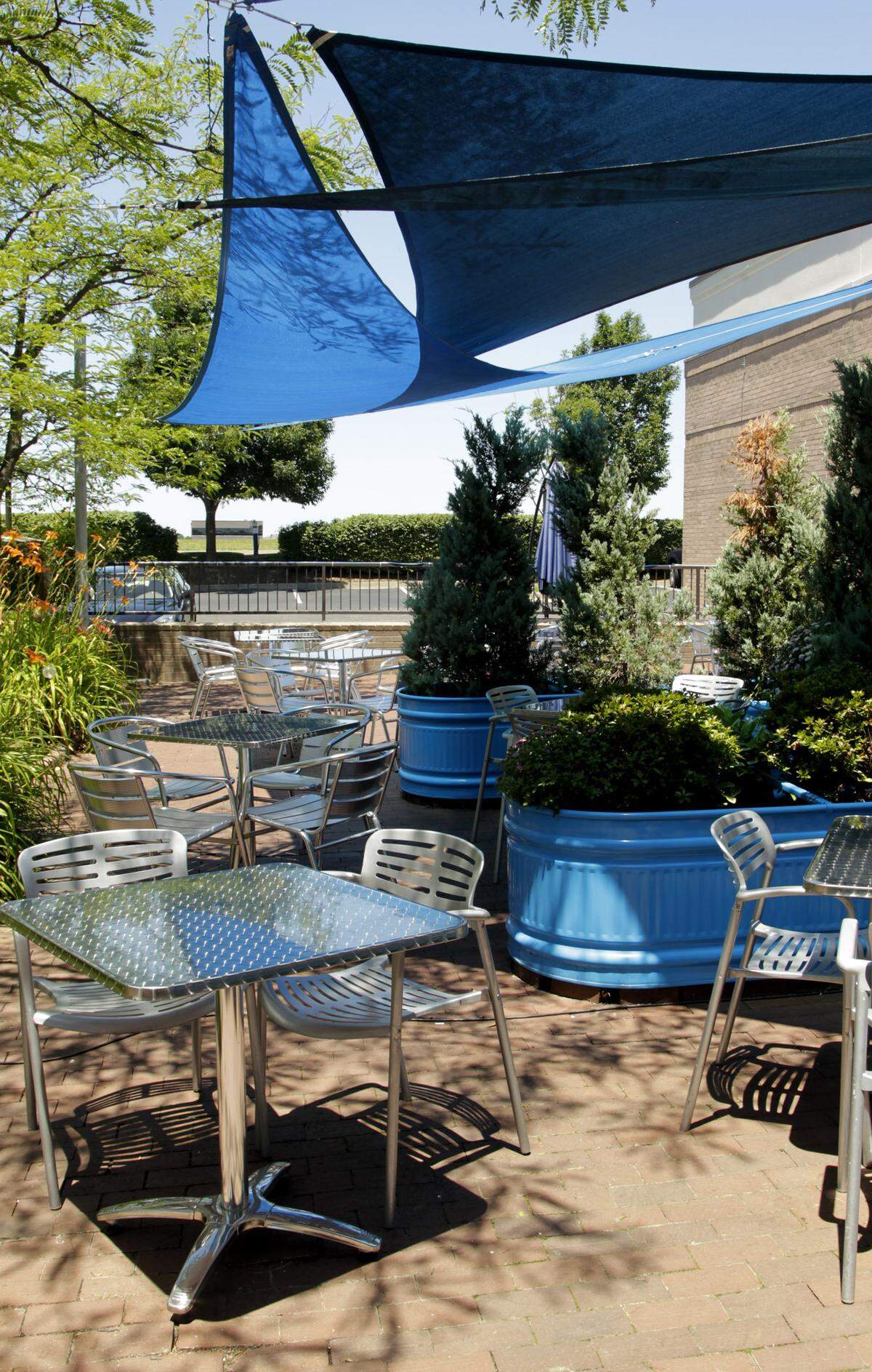 Patio dining area at Azur Restaurant in Lexington, Ky., on Wednesday June 29, 2011. Photo by Pablo Alcala | Staff