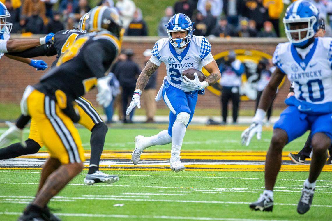 Kentucky running back Chris Rodriguez needs 23 yards to pass Moe Williams (3,333 career yards) for No. 3 on the all-time Kentucky rushing list.