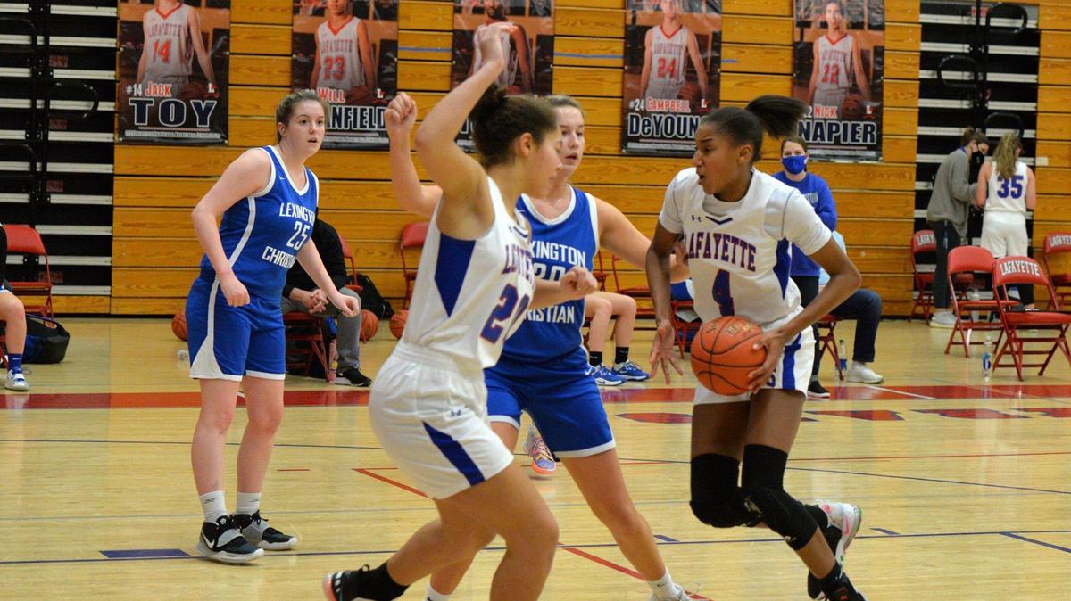 Anaya Brown (4) averages 17.5 points and 14.2 rebounds per game for Lafayette.