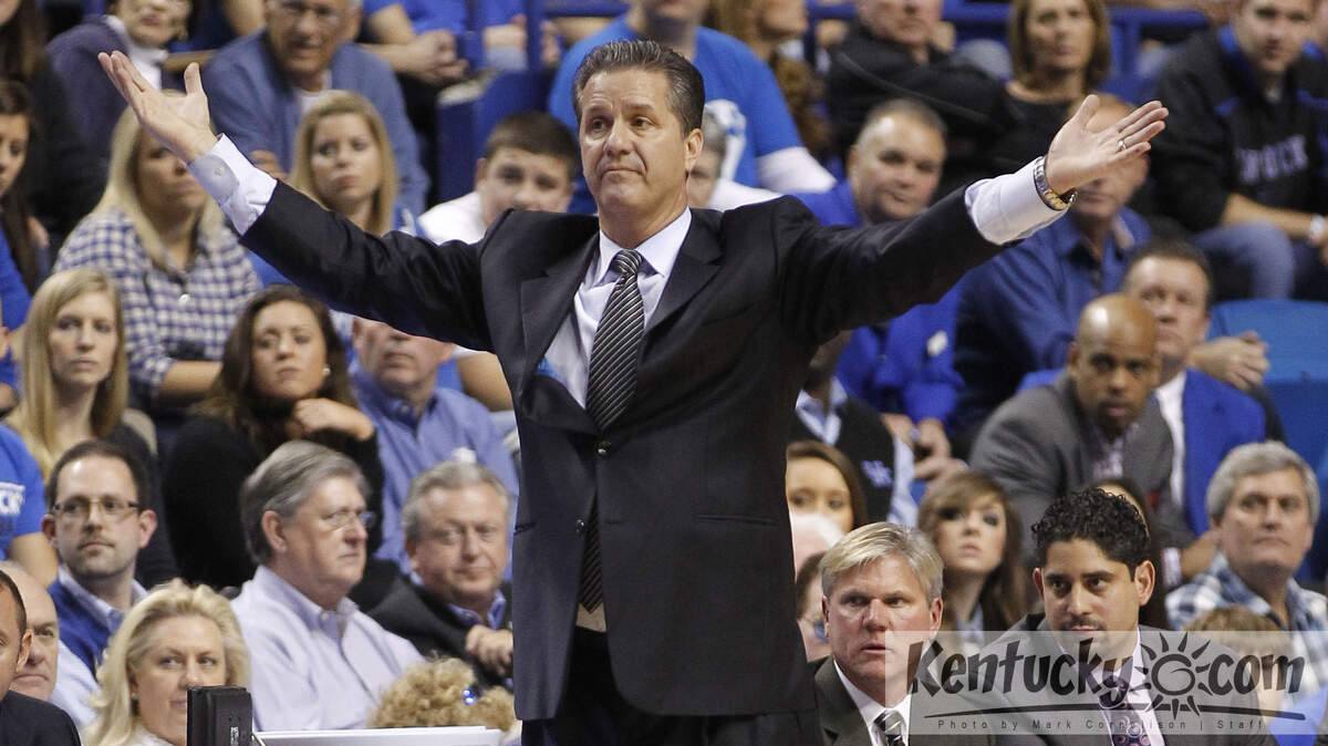 Kentucky Wildcats head coach John Calipari had no real answers  as Kentucky played Baylor  on Saturday December 1, 2012 in Lexington, Ky. Photo by Mark Cornelison | Staff