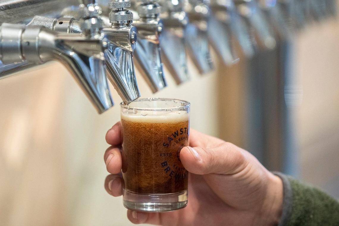 Twenty-four beers are on tap at Sawstone.